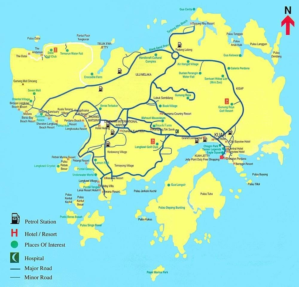 карта на Малайзия и Langkawi