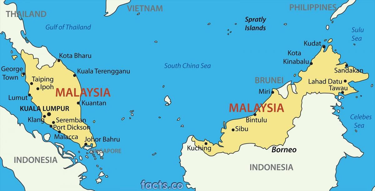 карта на Малайзия