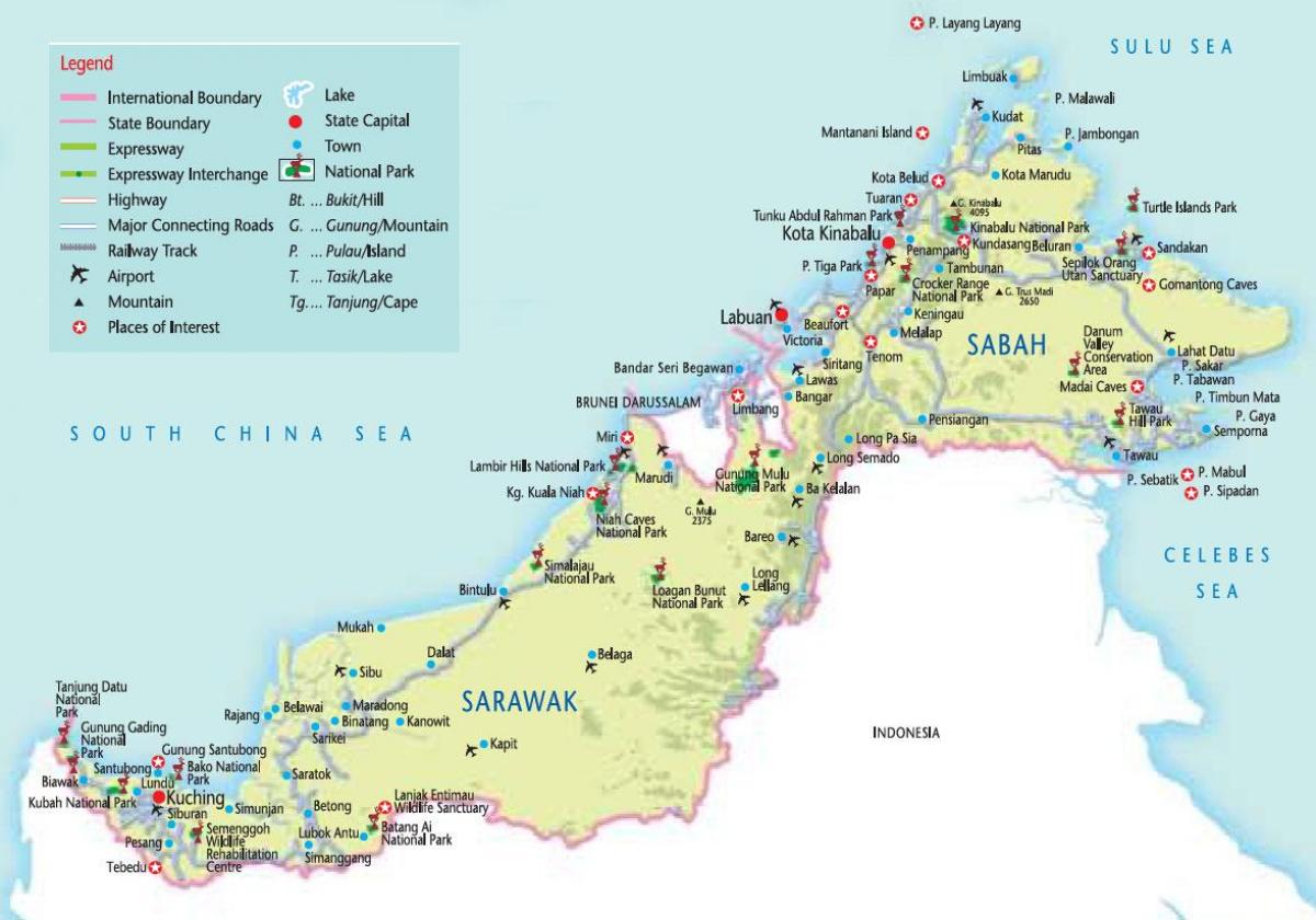 Пътна карта на полуостров Малайзия