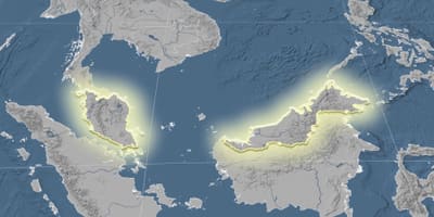 Карта на Малайзия височина 