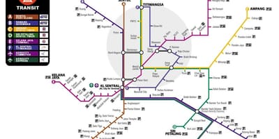 Карта на Малайзия транспорт