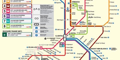 Малайзия MRT на картата 2016