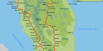 MWC маршрут на картата на Малайзия