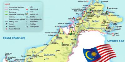Карта На Източна Малайзия
