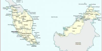 Подробна карта на Малайзия